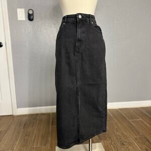 Gap Denim Midi Pencil Skirt, Black, 10/30